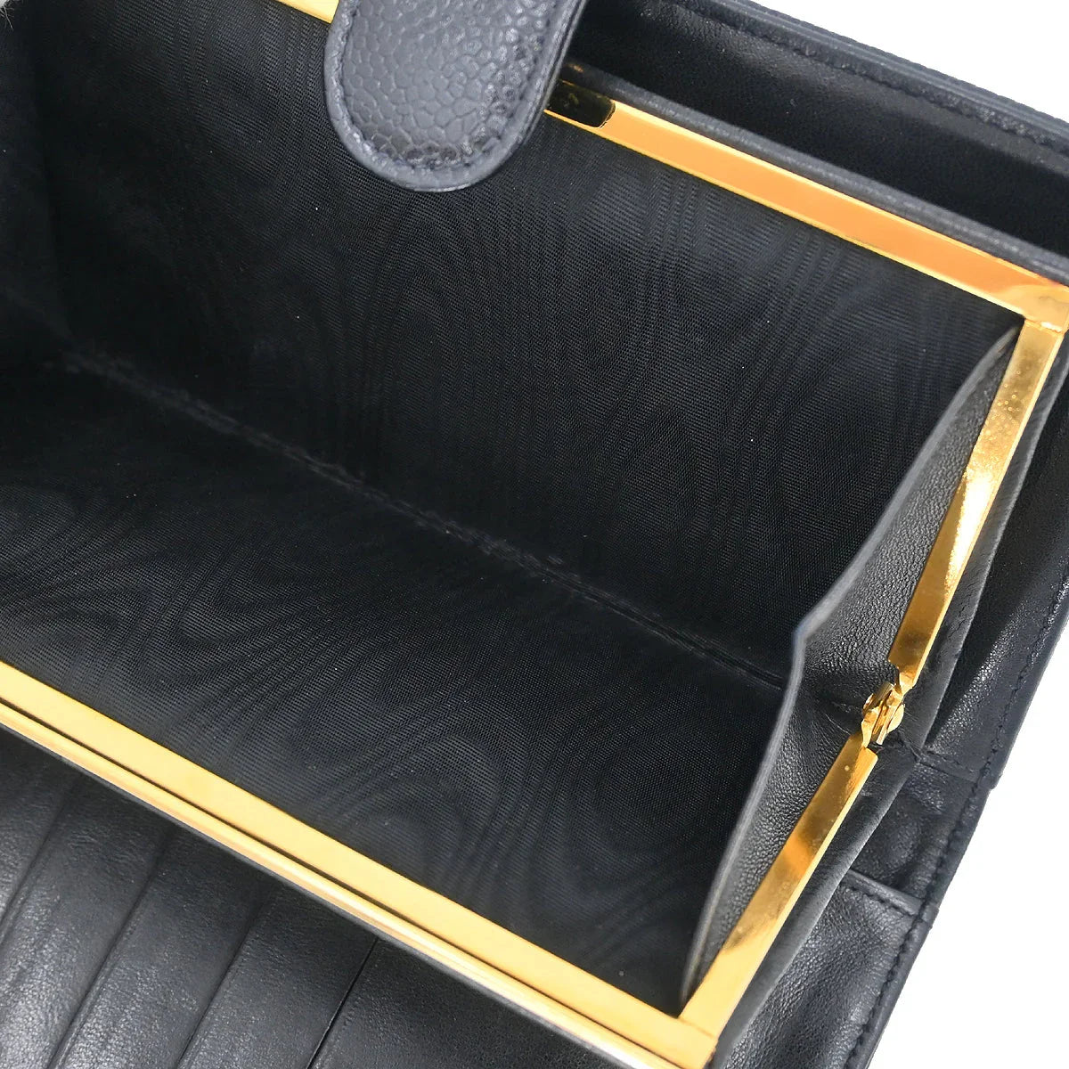 Chanel 1996-1997 Black Caviar Long Bifold Wallet