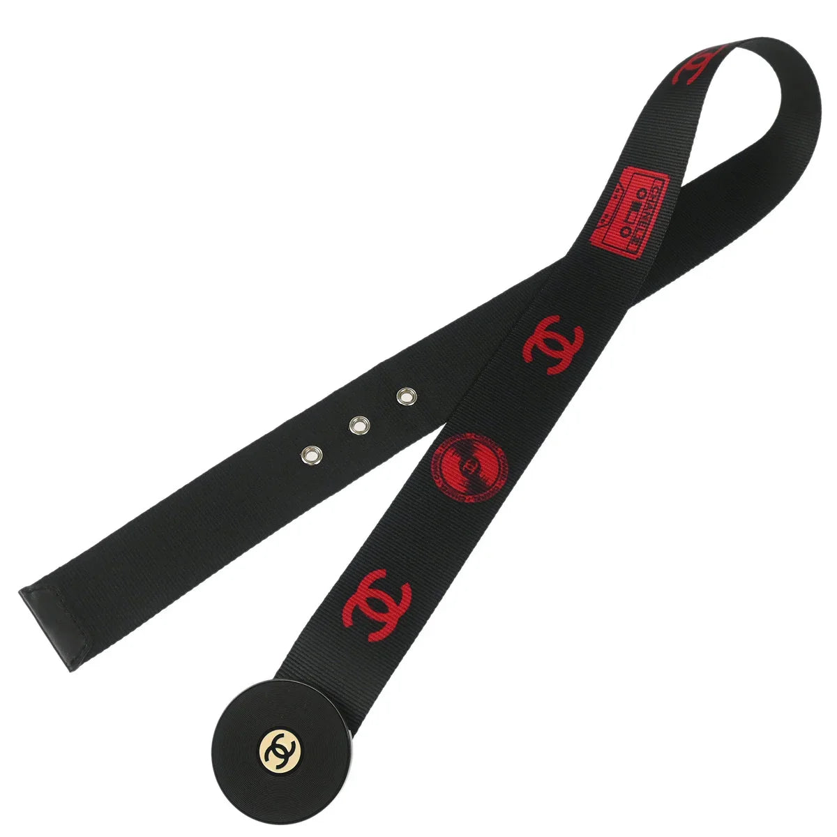 Chanel Record Belt Black 04P #75/30 Small Good