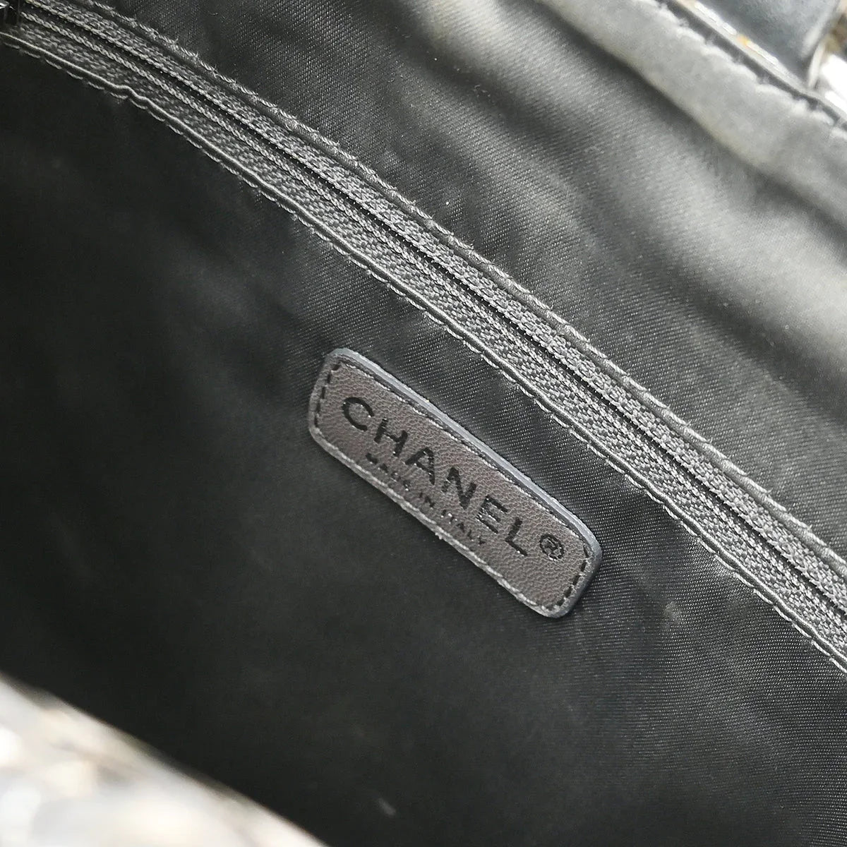 Chanel 2006-2008 Silver Vinyl Ice Cube Tote 2way Shoulder Handbag