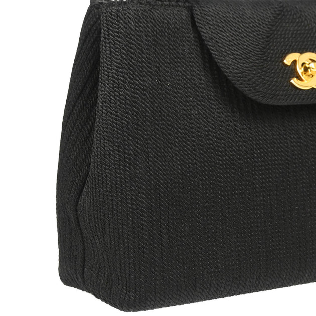 洋服通販 - 新作アイテムを Chanel Black Tokyo Vintage AMORE – Handbag Woven Bag Rope Silk バッグ