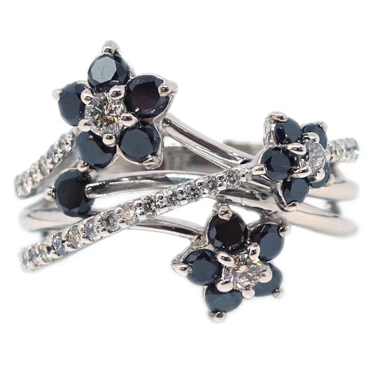 Ring 18KWG Diamond Black Diamond Silver #51