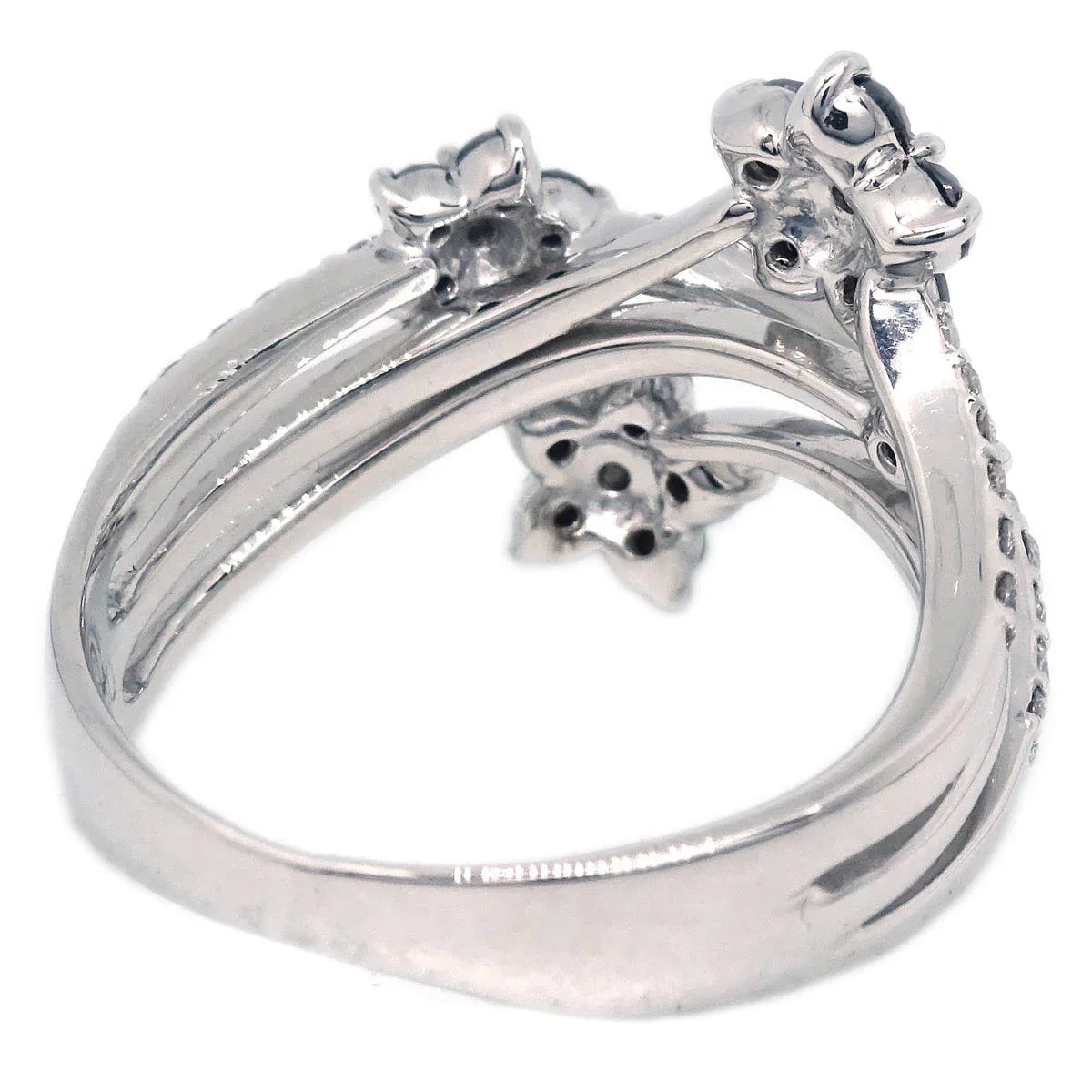 Ring 18KWG Diamond Black Diamond Silver #51