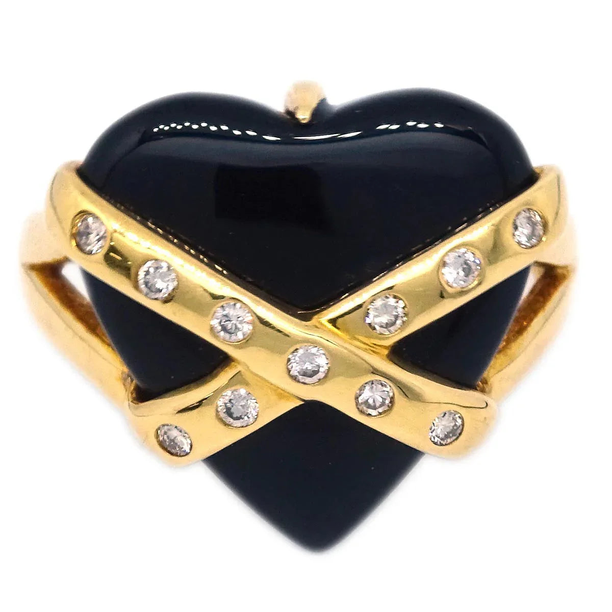 Ring 18K Onyx Diamond Gold #52