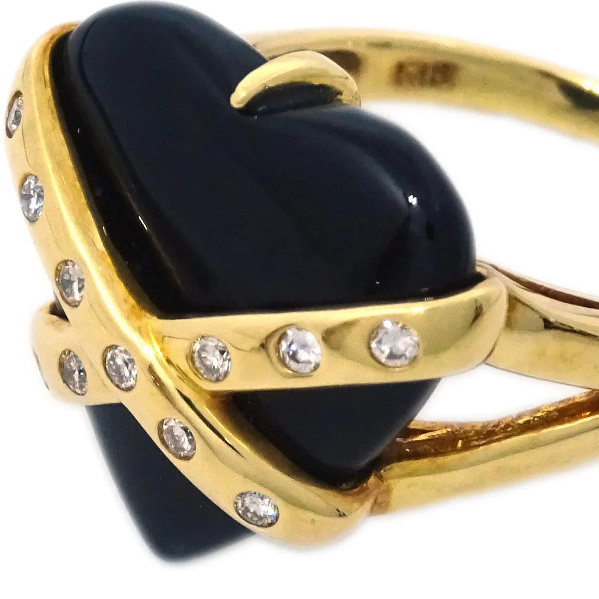 Ring 18K Onyx Diamond Gold #52