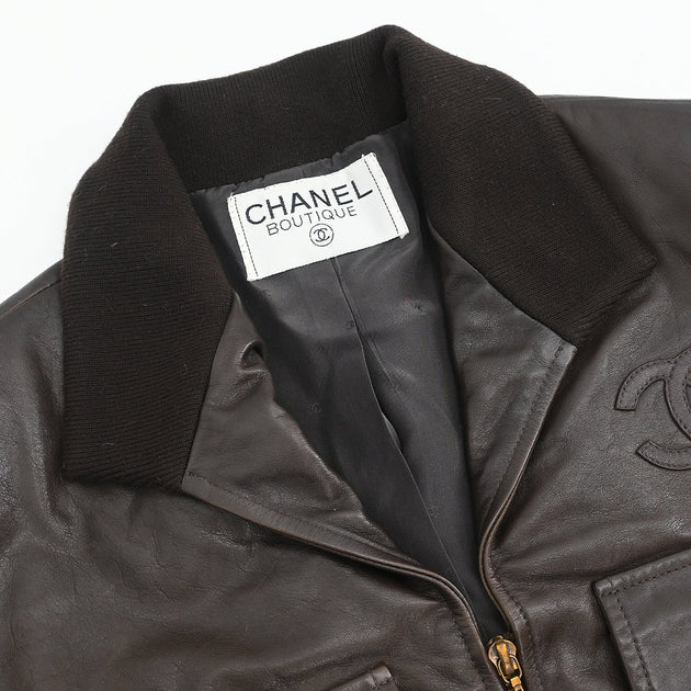 Chanel Zip Up Leather Jacket Brown – AMORE Vintage Tokyo Chanel Zip Up Leather Jacket Brown – AMORE Vintage Tokyo