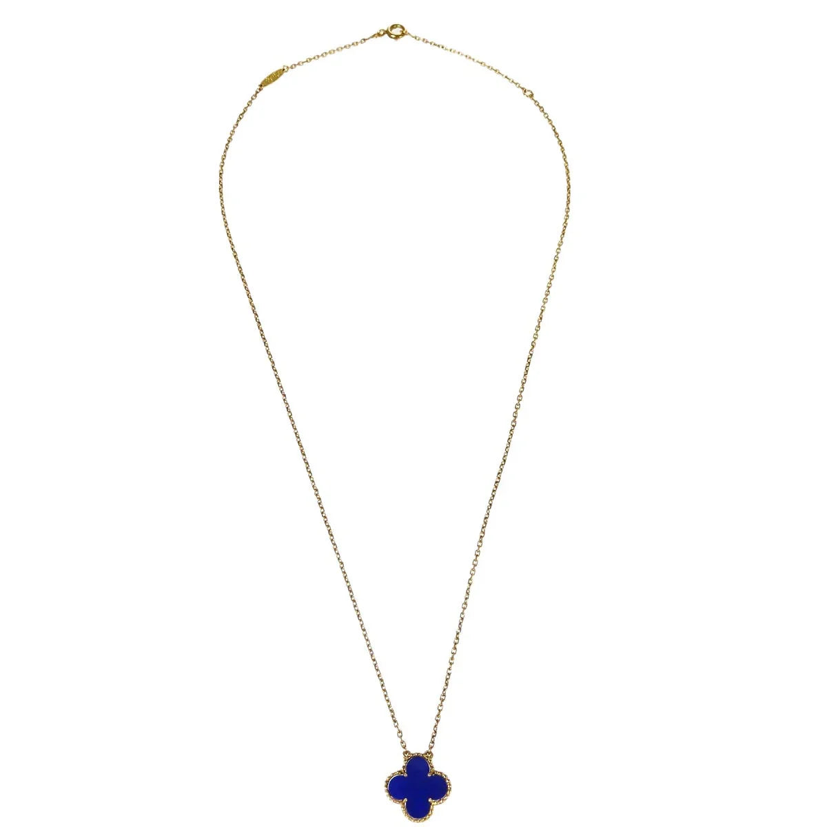 Van Cleef & Arpels Vintage Alhambra Pendant Necklace 750 Lapis Lazuli