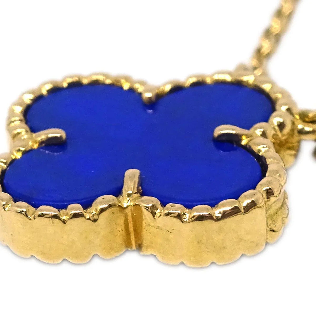 Van Cleef & Arpels Vintage Alhambra Pendant Necklace 750 Lapis Lazuli