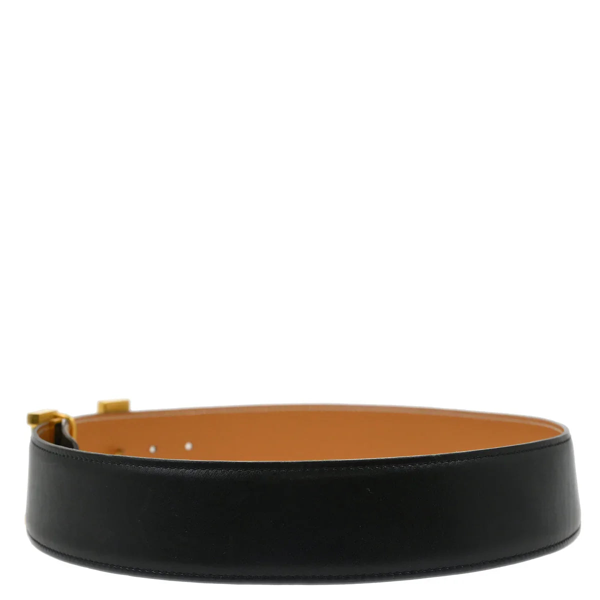 Hermes Black Box Calf Constance Reversible Belt #85 Small Good
