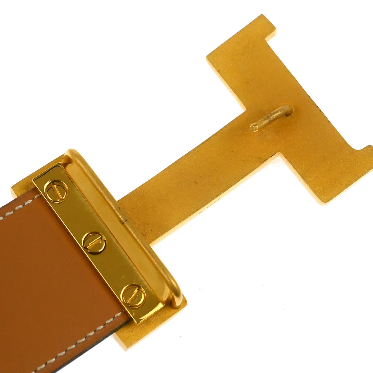 Hermes Black Box Calf Constance Reversible Belt #85 Small Good