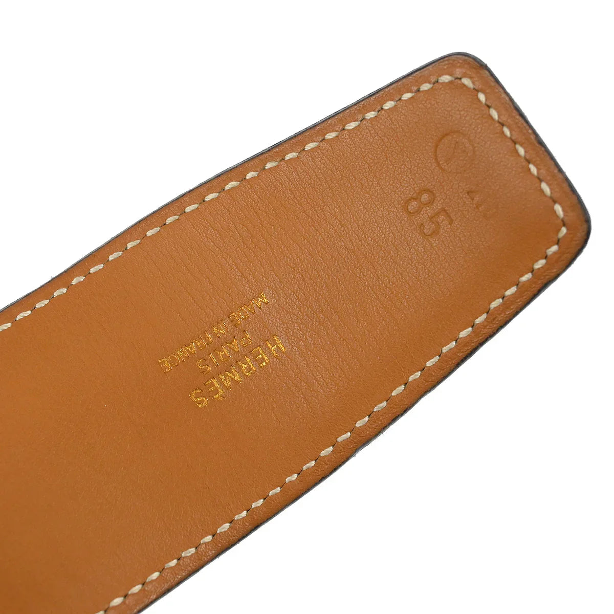 Hermes Black Box Calf Constance Reversible Belt #85 Small Good