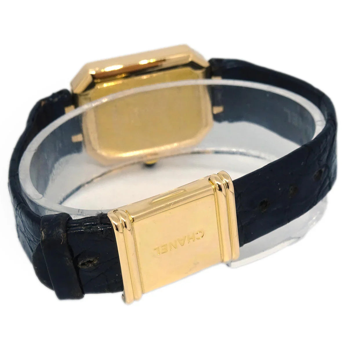 Chanel * Premiere Quartz Watch Black 18KYG Crocodile