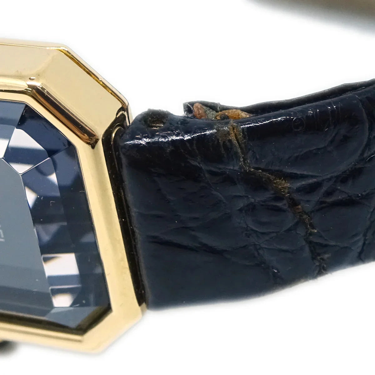 Chanel * Premiere Quartz Watch Black 18KYG Crocodile