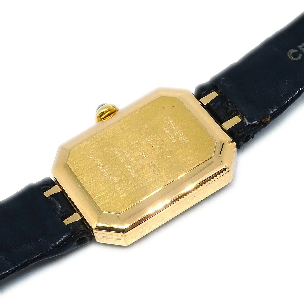 Chanel * Premiere Quartz Watch Black 18KYG Crocodile