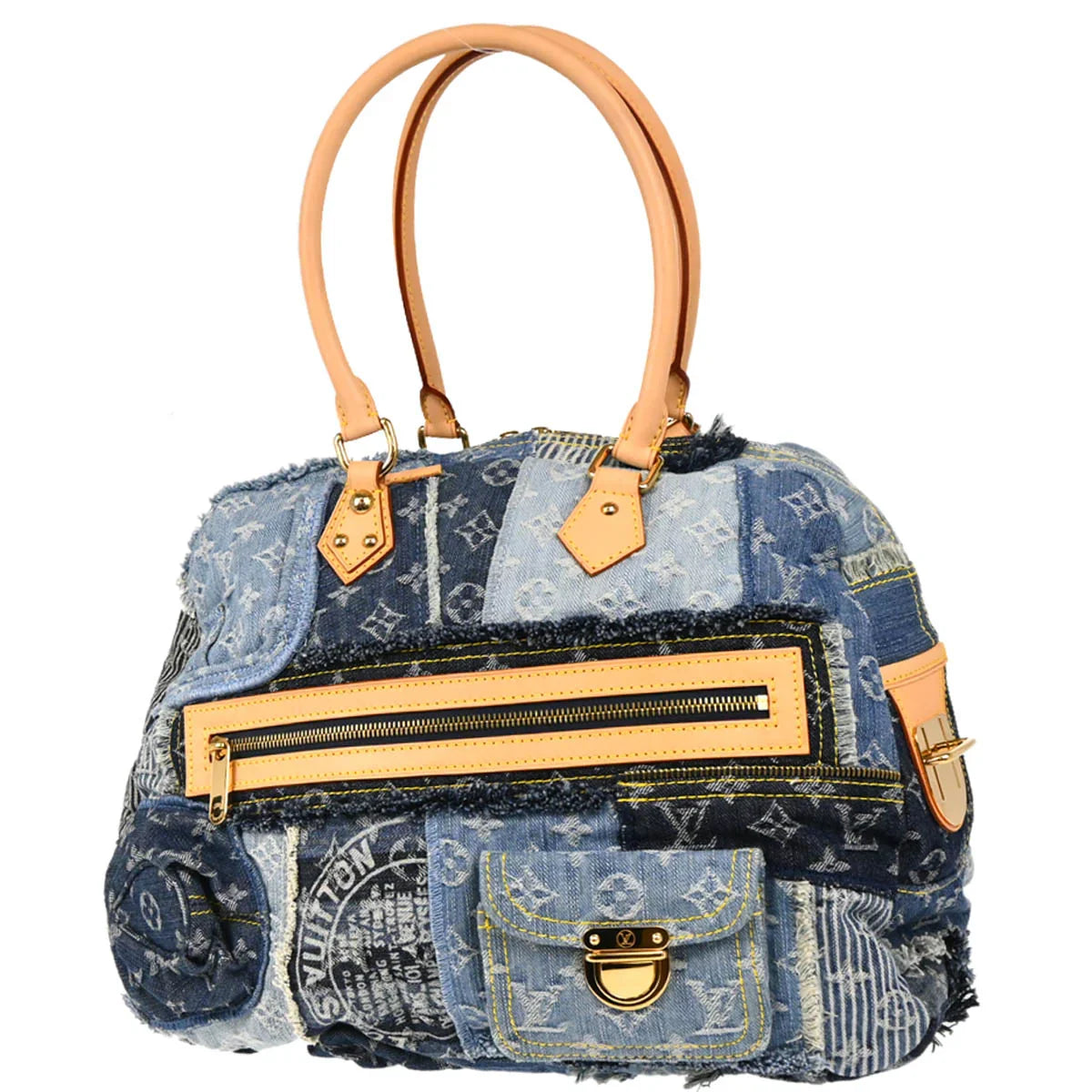 Louis Vuitton 2007 Monogram Denim Patchwork Bowly Shoulder Bag M95376