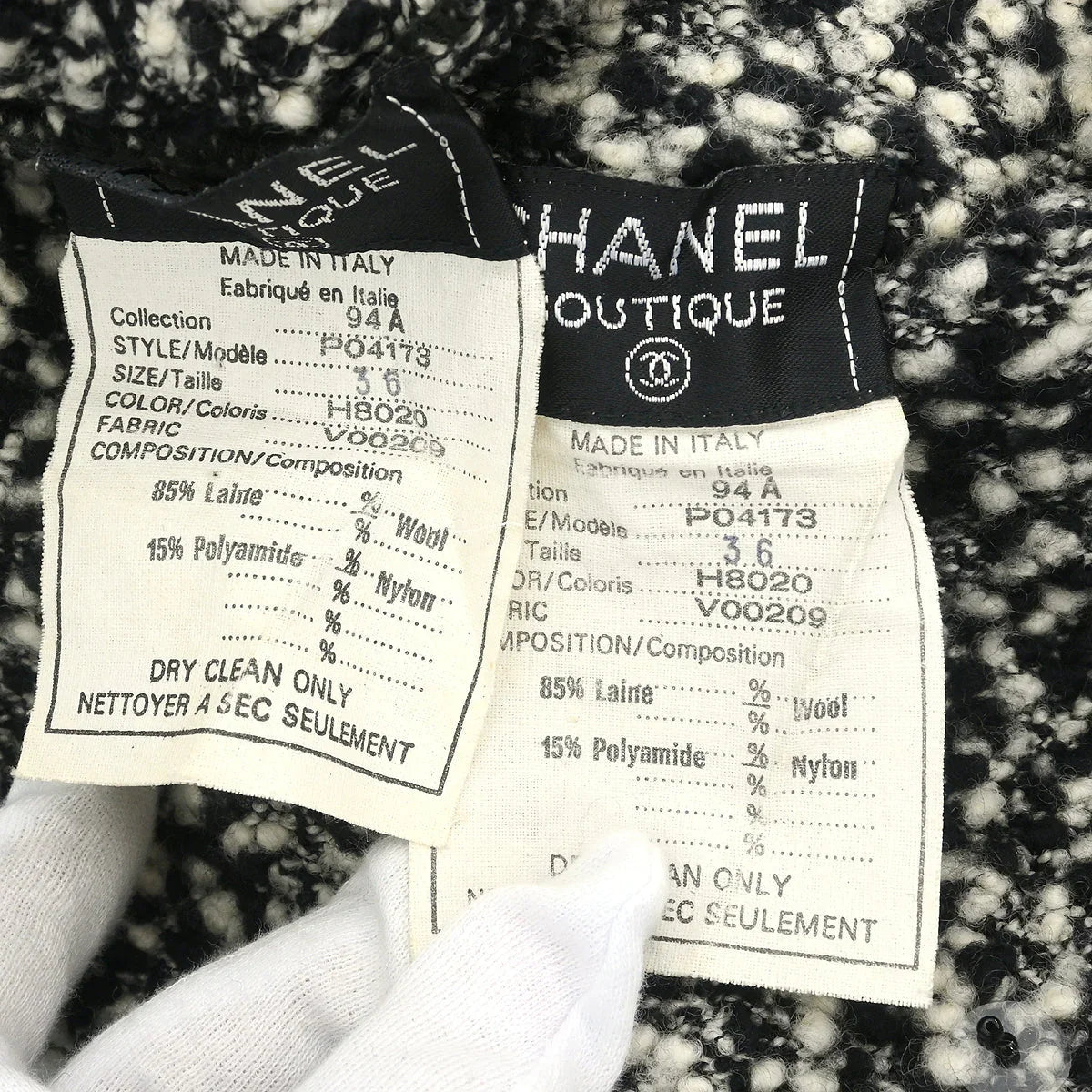 Chanel 1994 Setup Suit Jacket Skirt Black #36