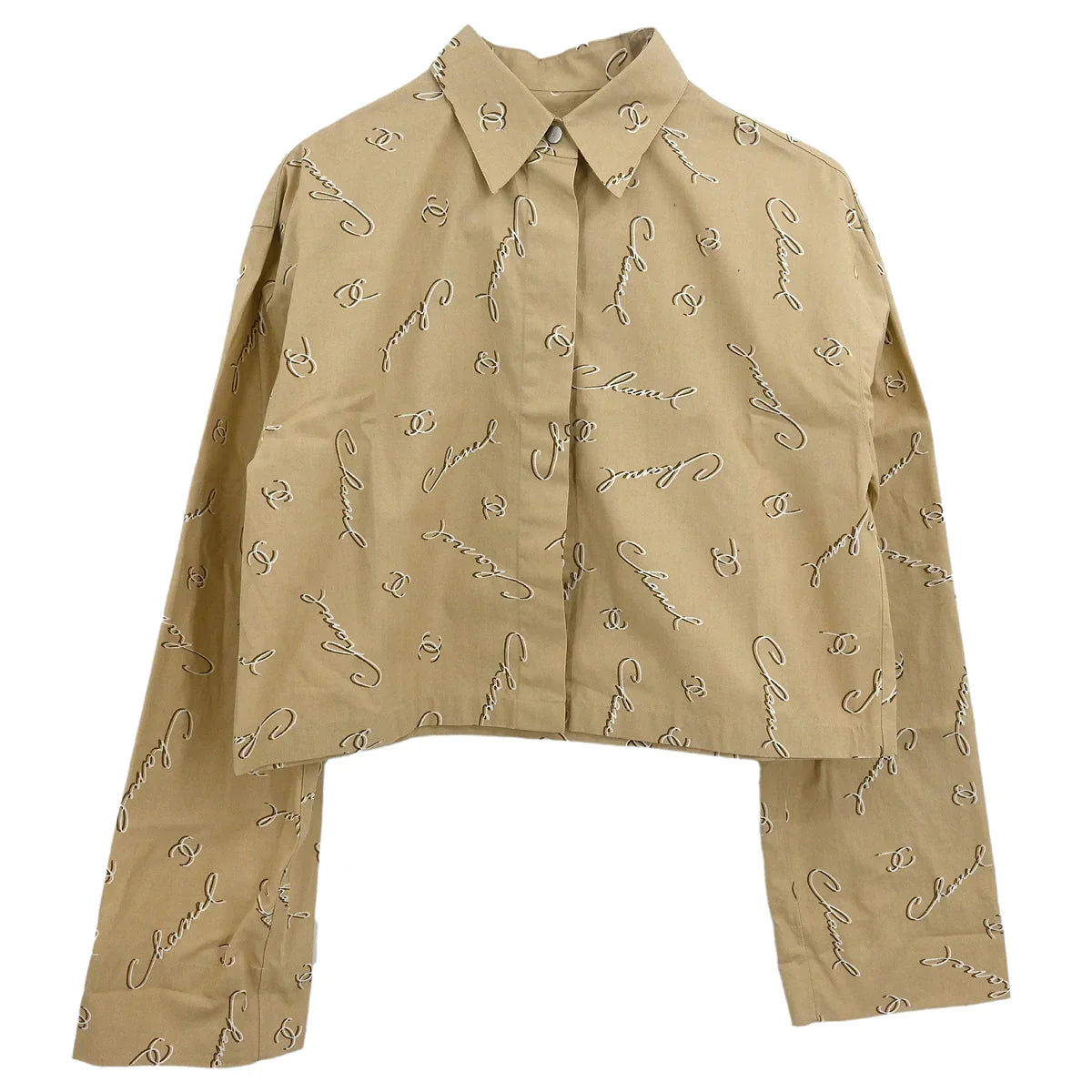 Chanel 1999 Blouse Shirt Top Beige #36