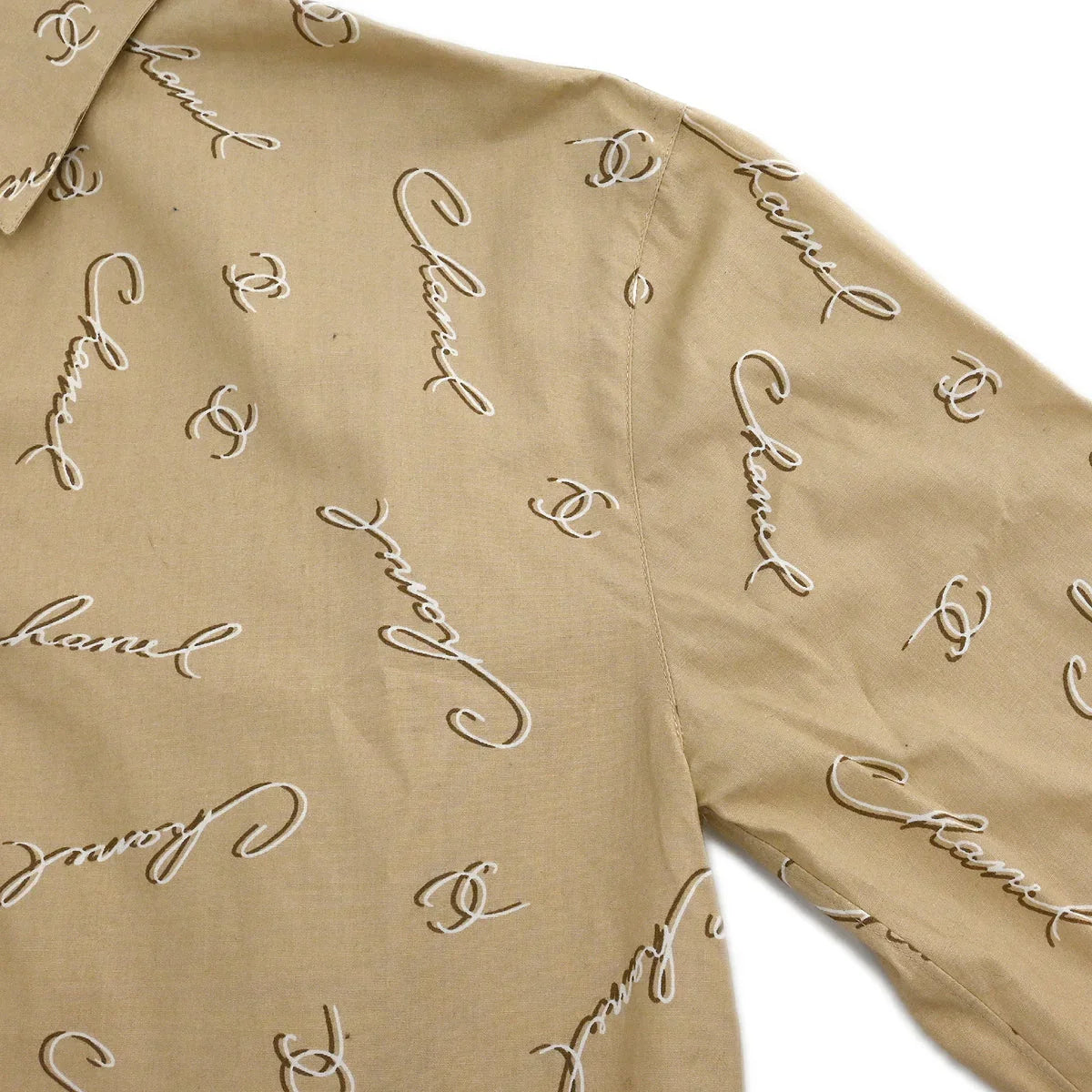 Chanel 1999 Blouse Shirt Top Beige #36