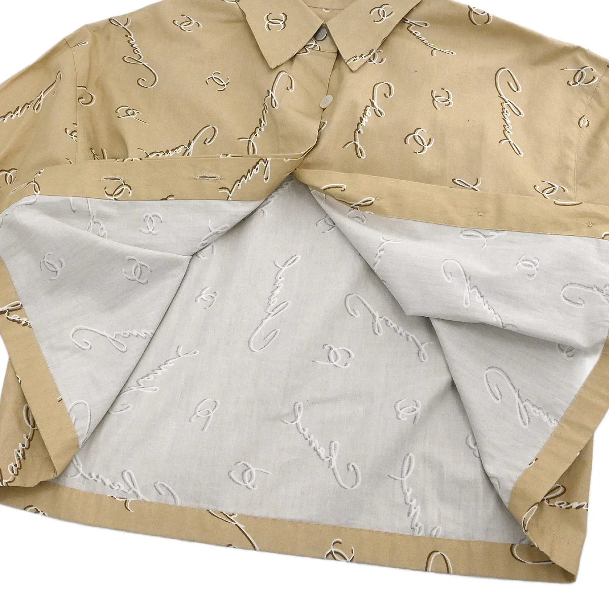 Chanel 1999 Blouse Shirt Top Beige #36