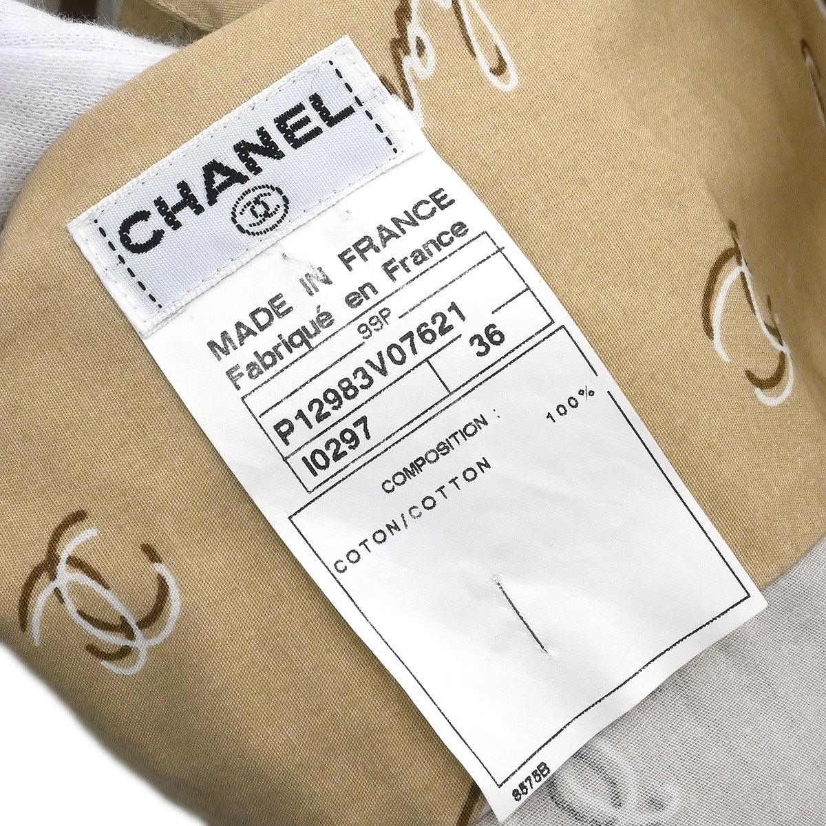 Chanel 1999 Blouse Shirt Top Beige #36