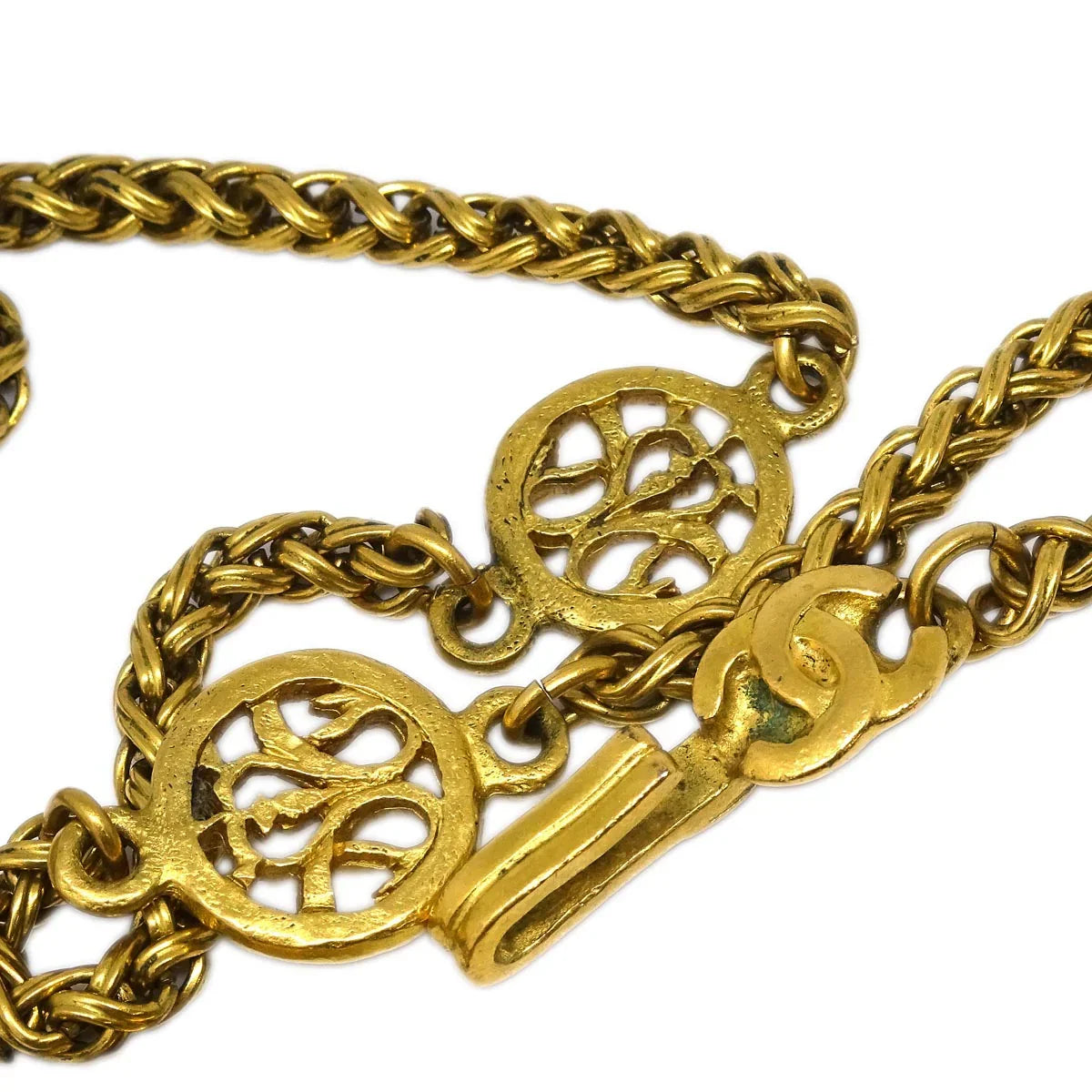 Chanel Loupe Chain Necklace Gold 95A