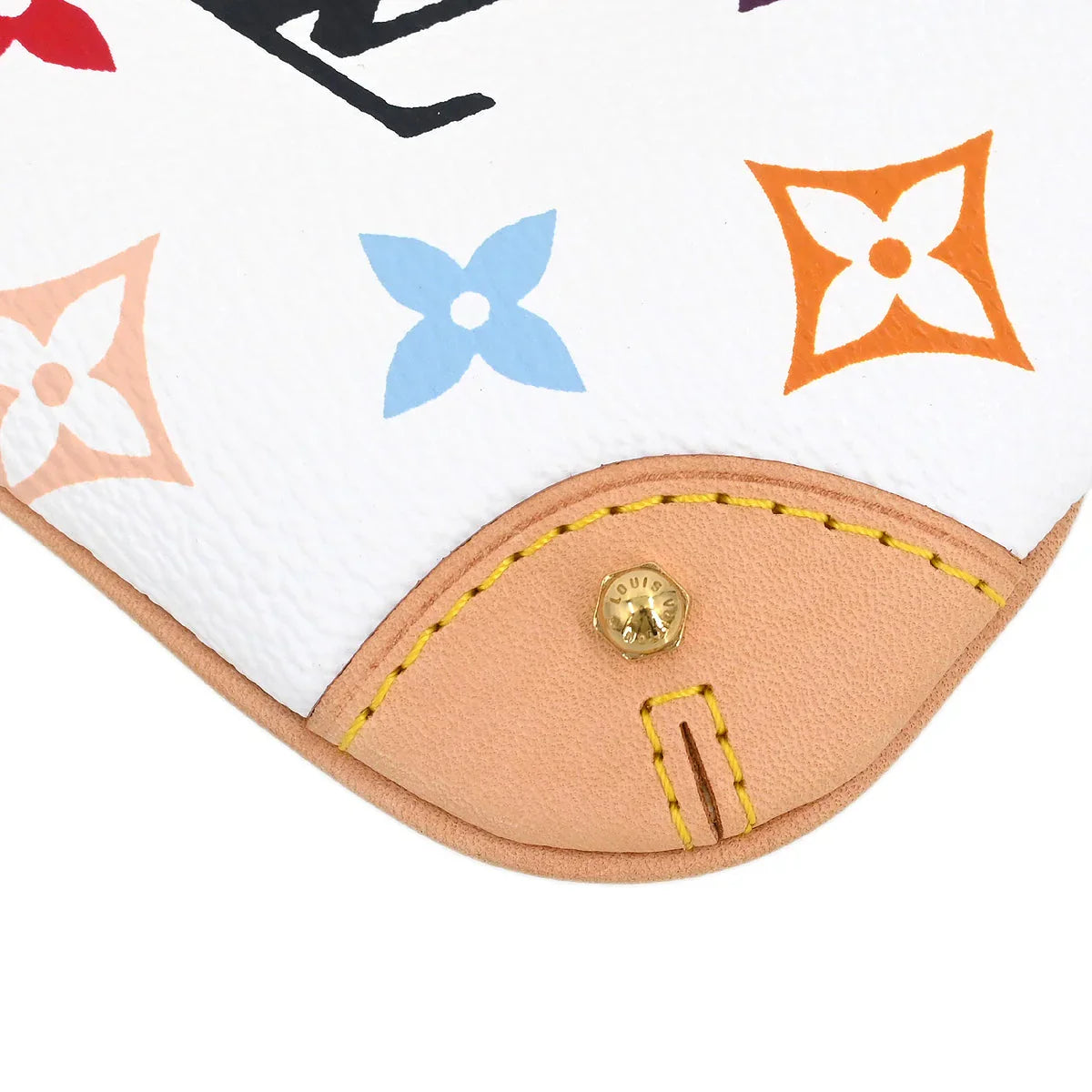 Louis Vuitton 2009 White Multicolor Pochette Milla MM Handbag M60096