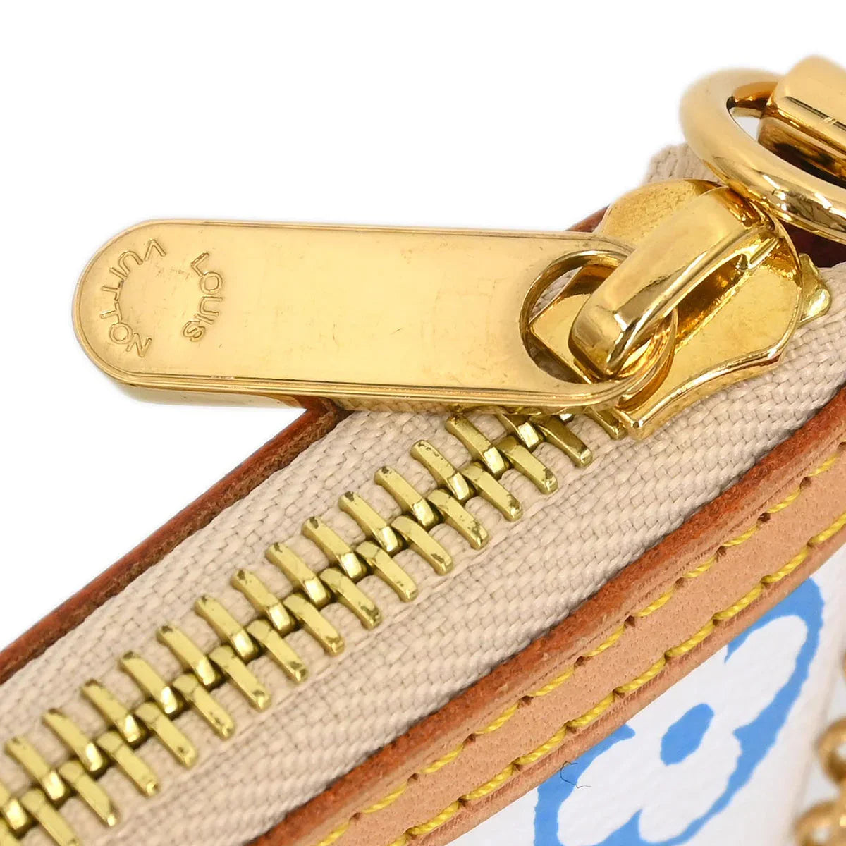 Louis Vuitton 2009 White Multicolor Pochette Milla MM Handbag M60096