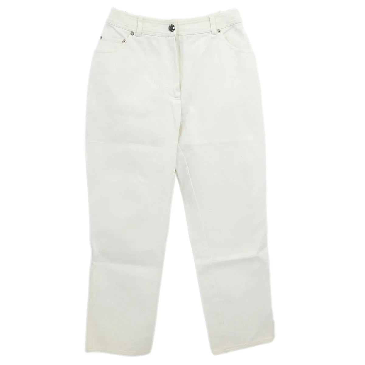Chanel Long Denim Pants White #36