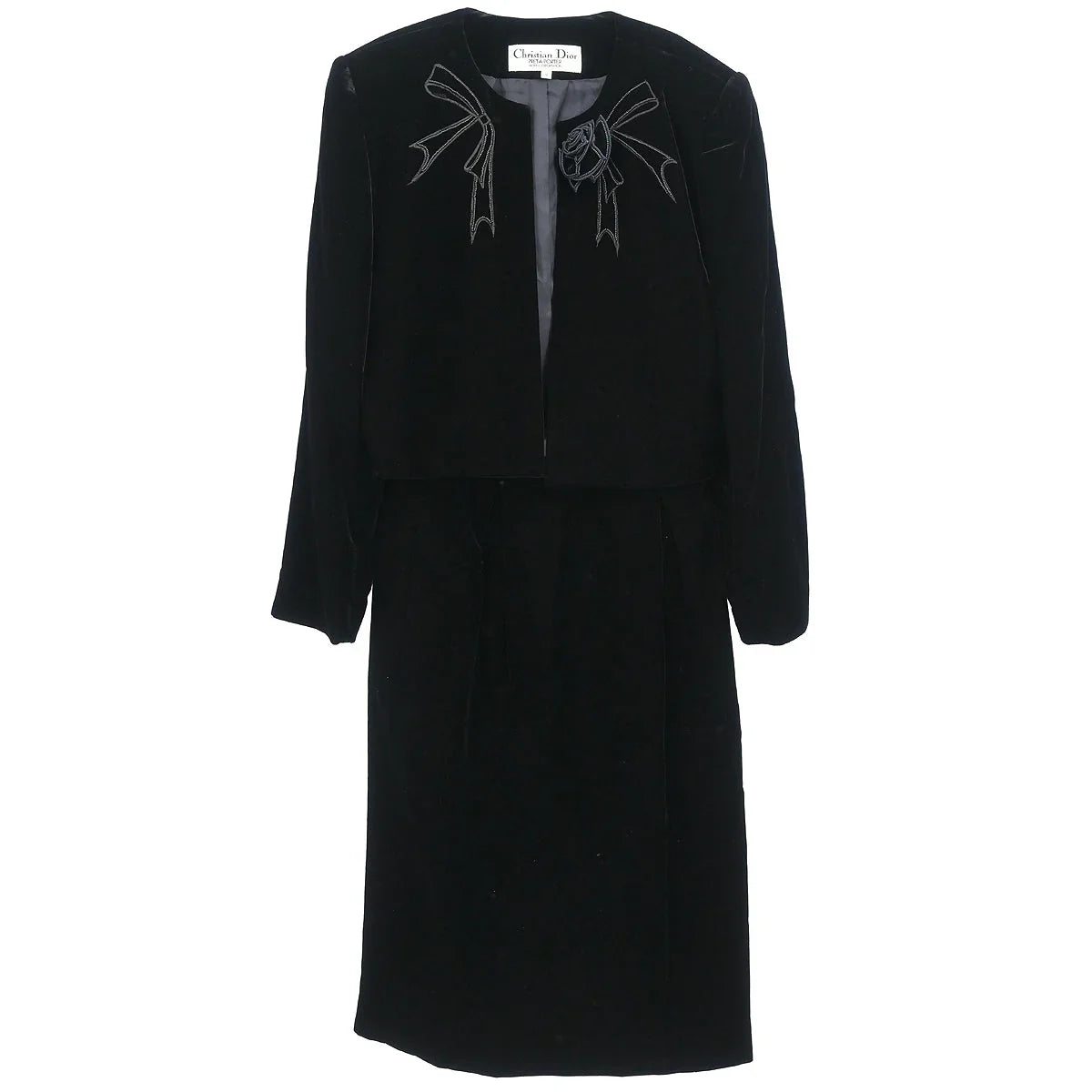 Christian Dior Setup Suit Jacket Skirt Black #9