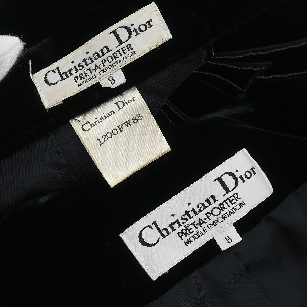 Christian Dior Setup Suit Jacket Skirt Black #9