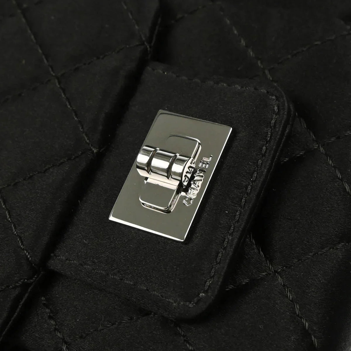 Chanel 2006-2008 Black Satin Bow Shoulder Bag