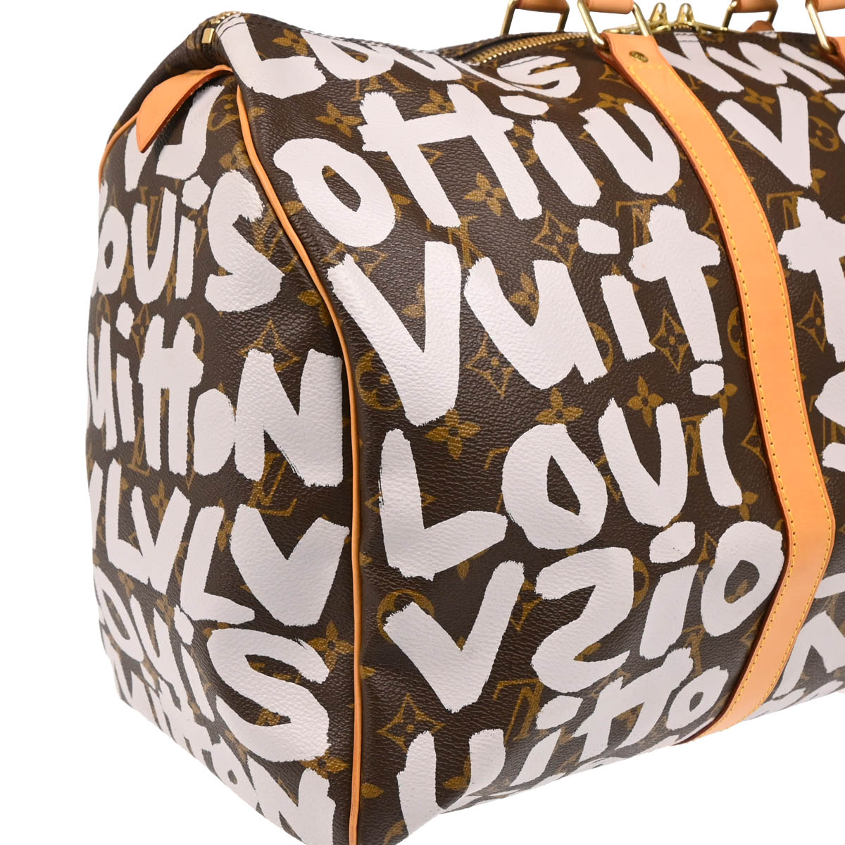 Louis Vuitton 2001 White Monogram Graffiti Keepall 50 Duffle Bag M92197