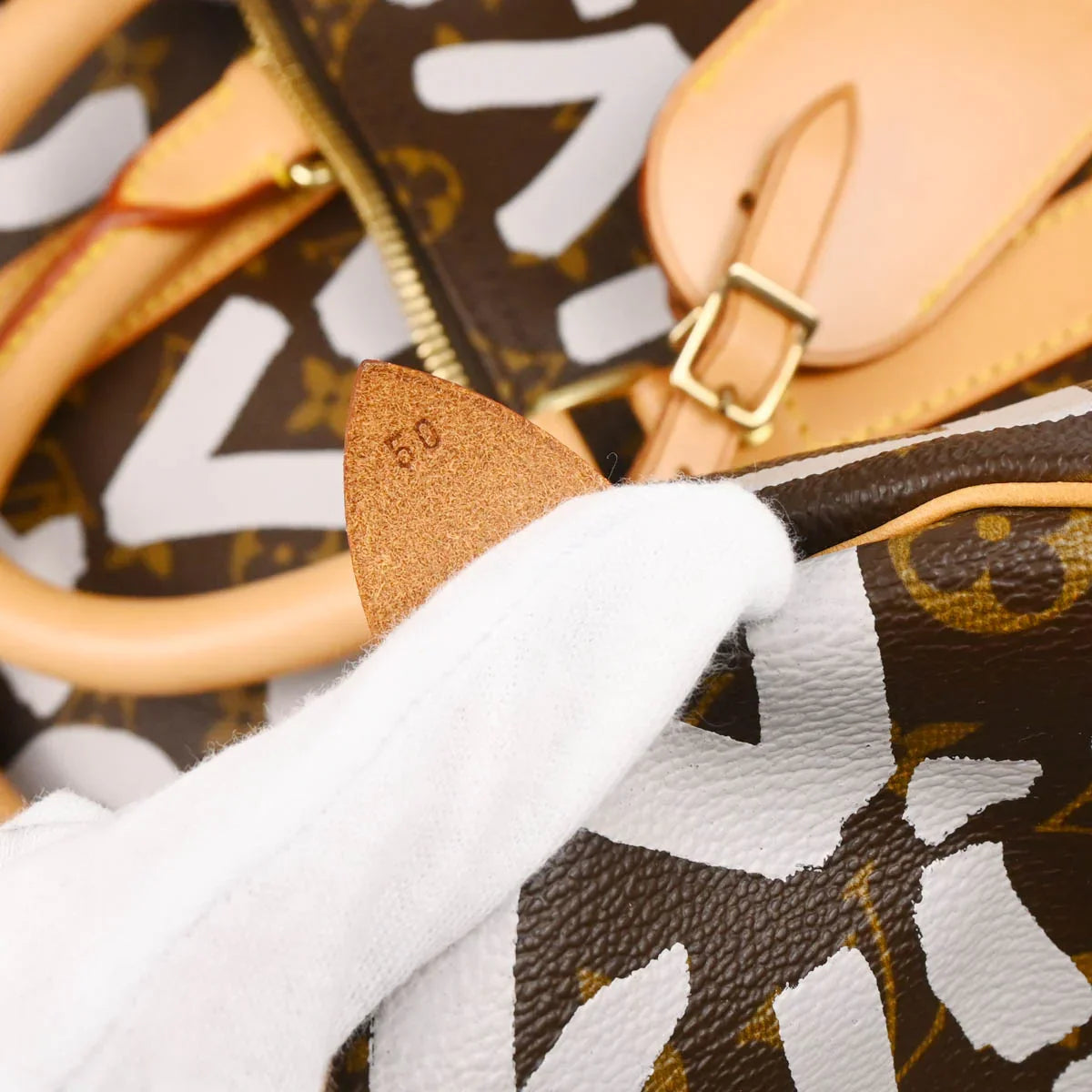 Louis Vuitton 2001 White Monogram Graffiti Keepall 50 Duffle Bag M92197