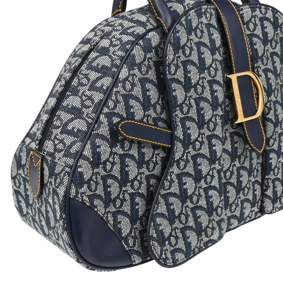 Christian Dior 2000 Navy Double Saddle Trotter Handbag