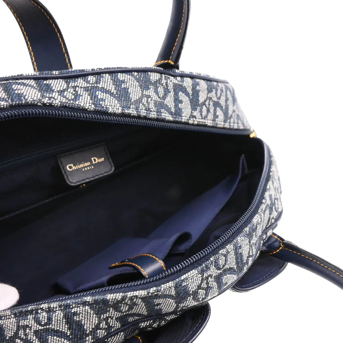 Christian Dior 2000 Navy Double Saddle Trotter Handbag
