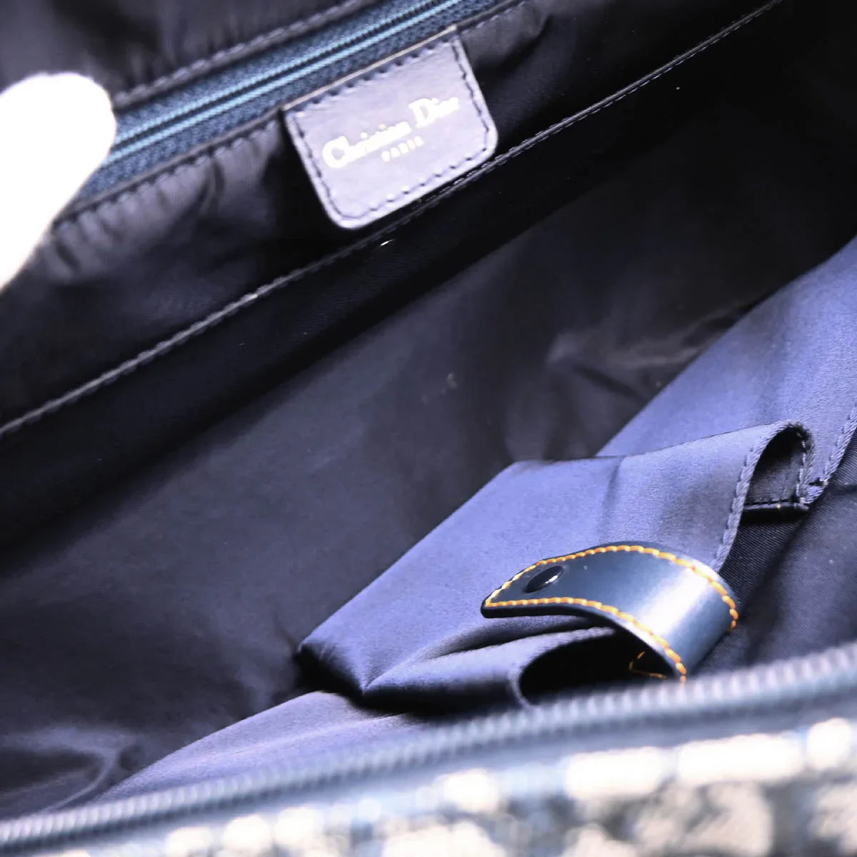 Christian Dior 2000 Navy Double Saddle Trotter Handbag