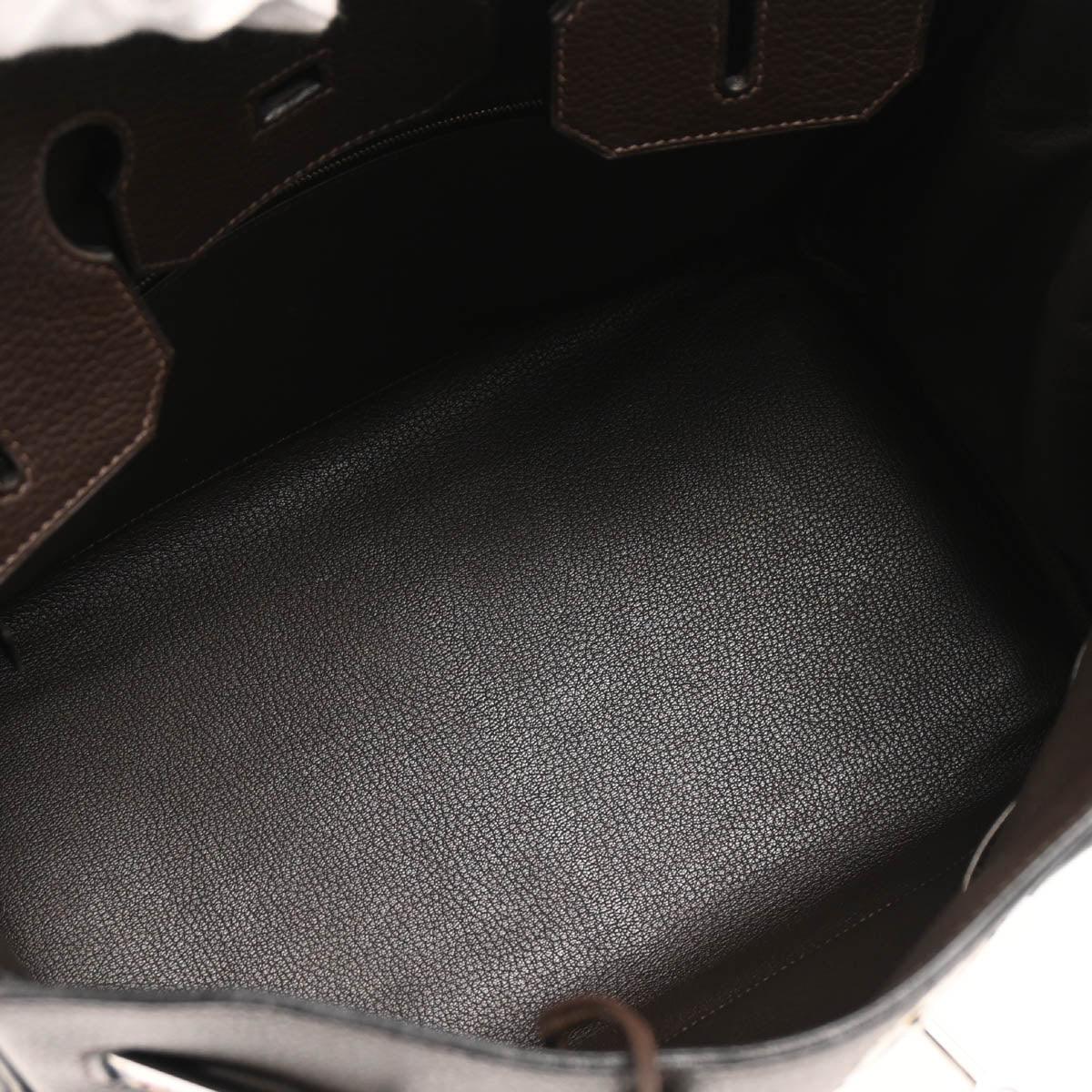 Hermes 2007 Ebene Lainage Taurillon Clemence Birkin 35 Handbag