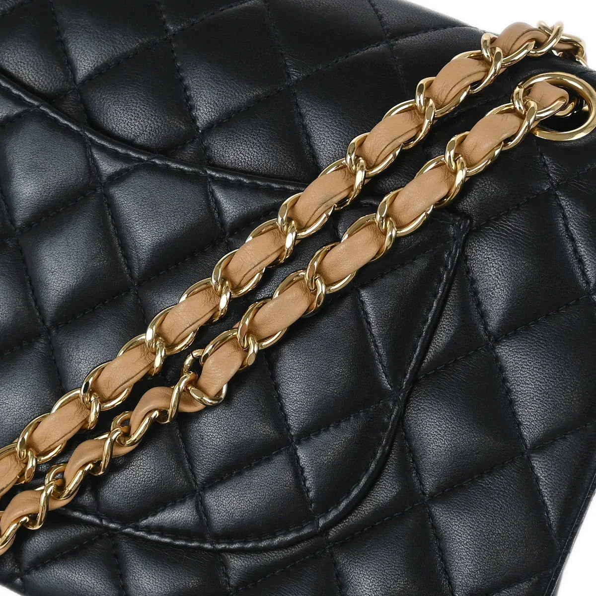 Chanel Black Lambskin Medium Classic Double Flap Shoulder Bag