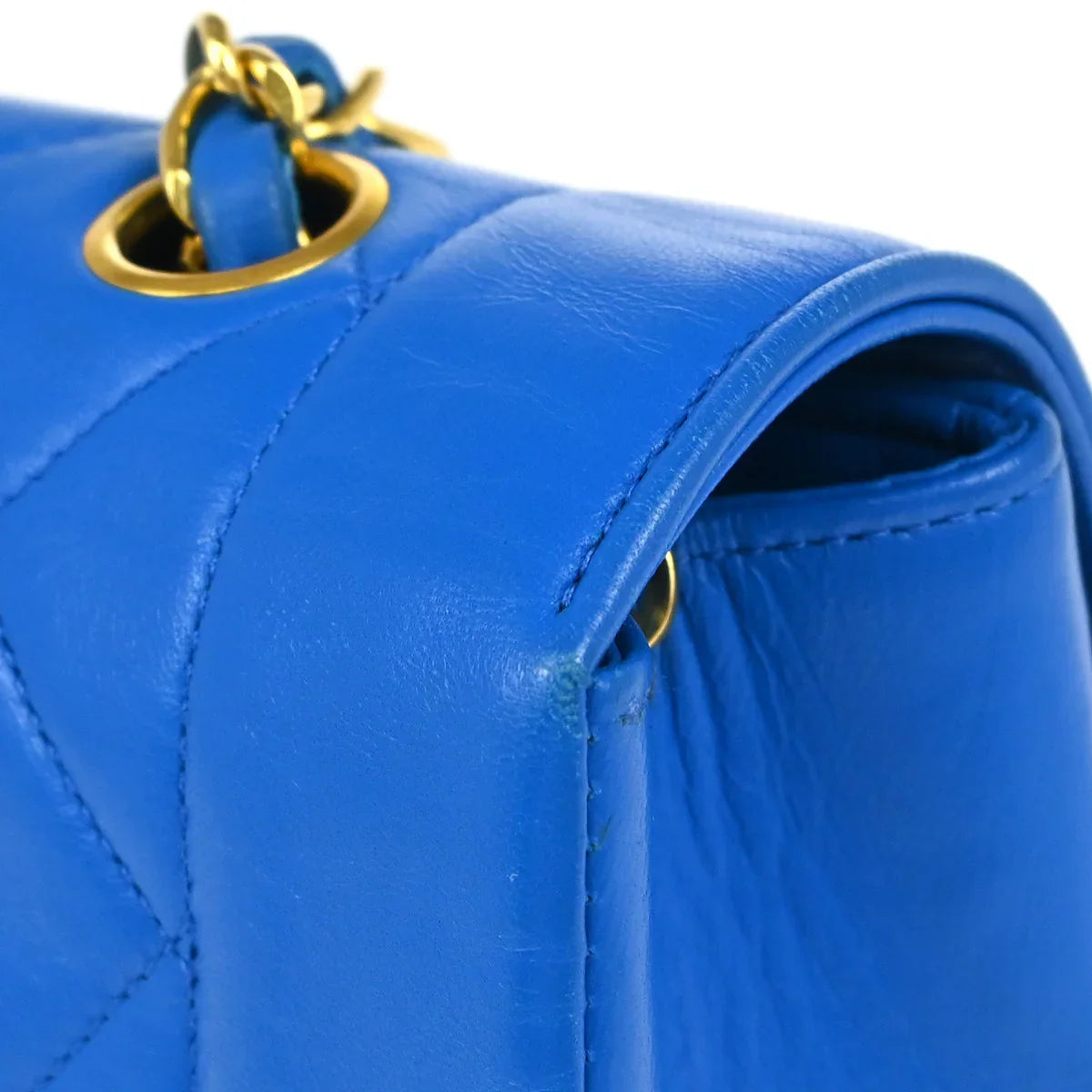 Chanel 1989-1991 Blue Lambskin Shoulder Bag