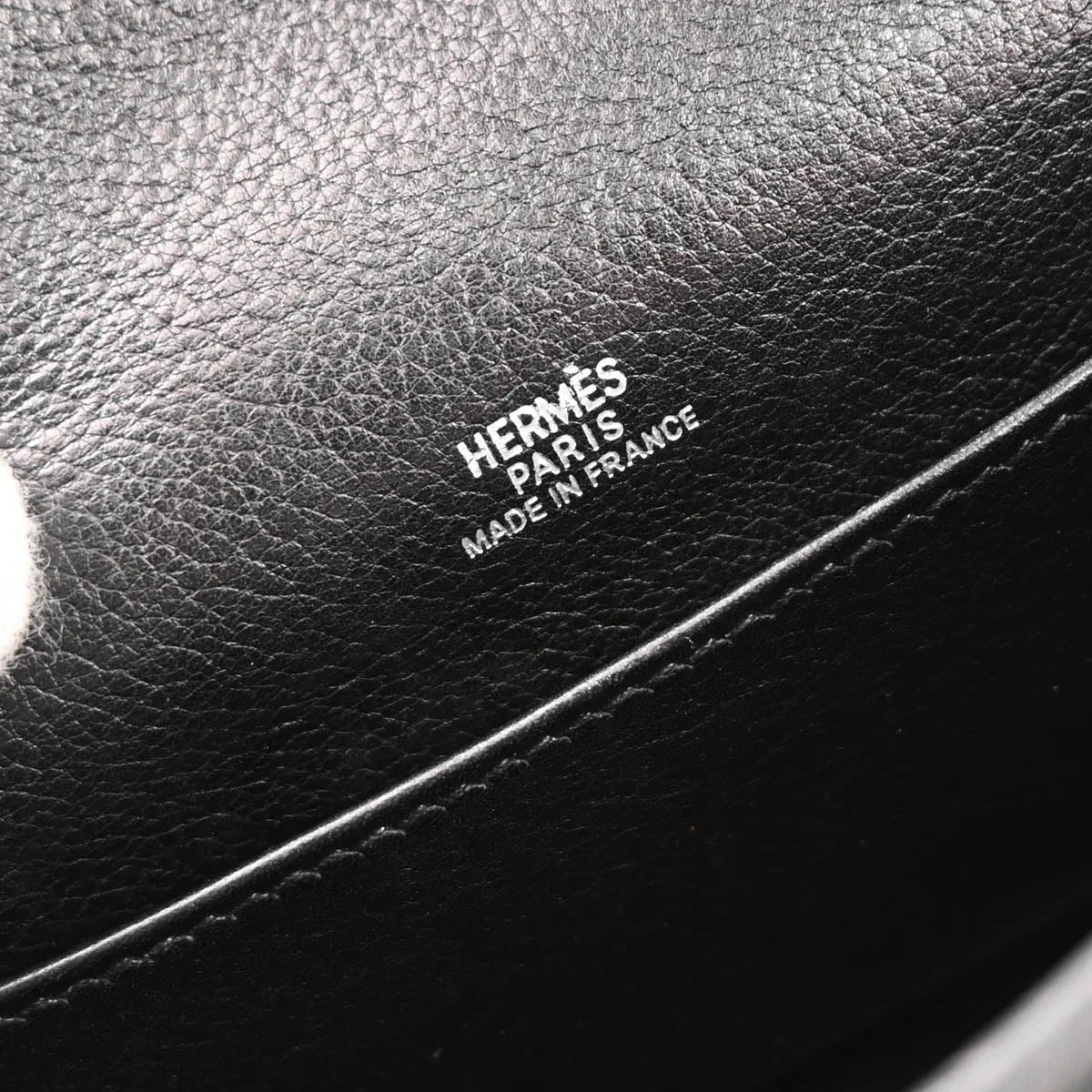 Hermes Black Evergrain Kelly Pochette Handbag