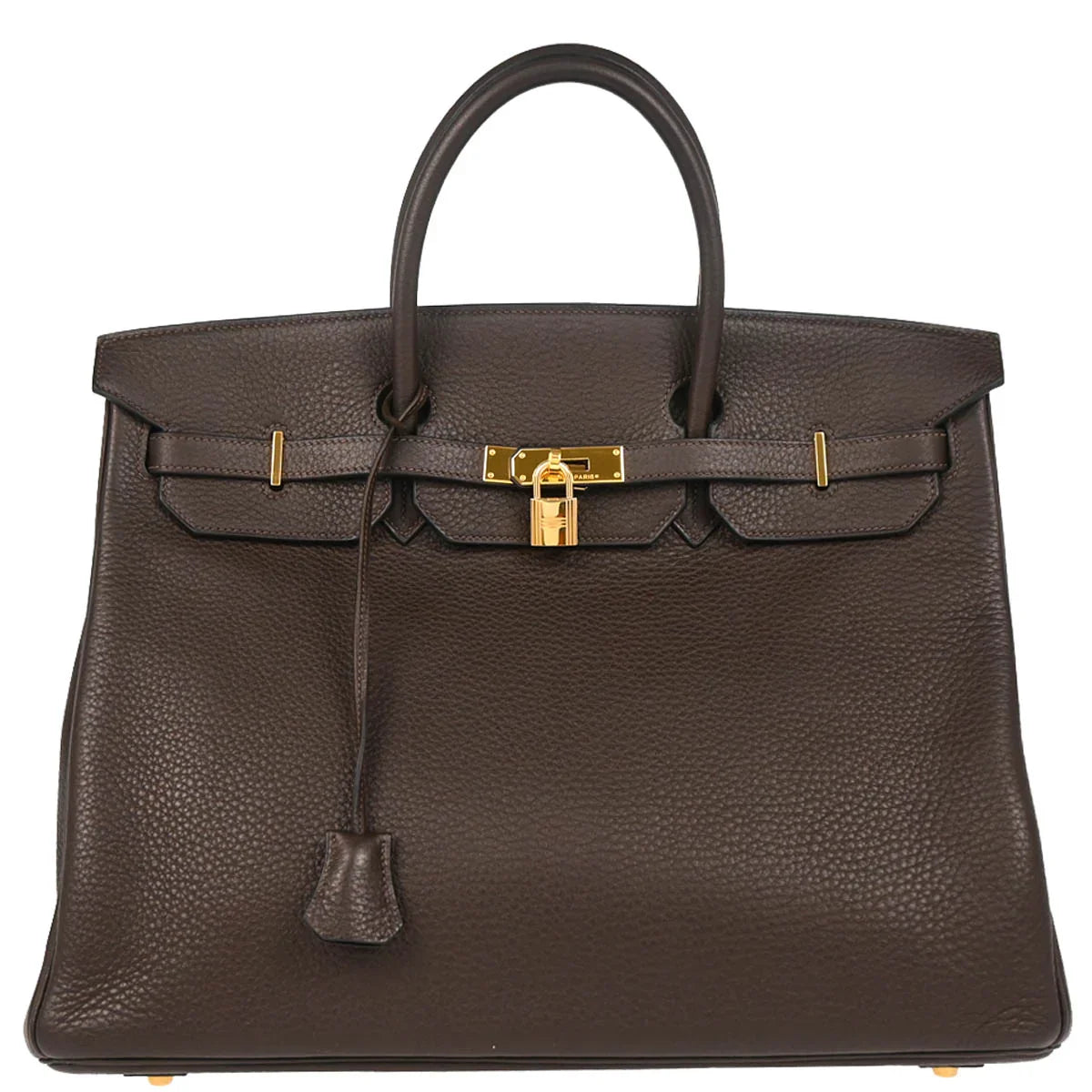 Hermes Chocolat Taurillon Clemence Birkin 40 Handbag