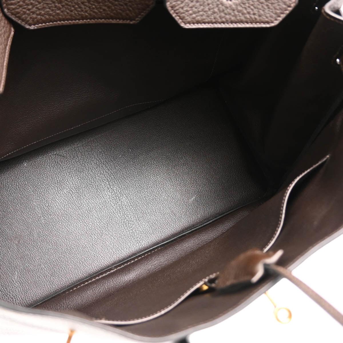 Hermes Chocolat Taurillon Clemence Birkin 40 Handbag