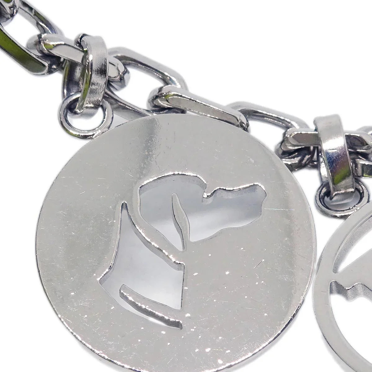 Hermes Amulet Bull Lock Key Holder Silver Small Good