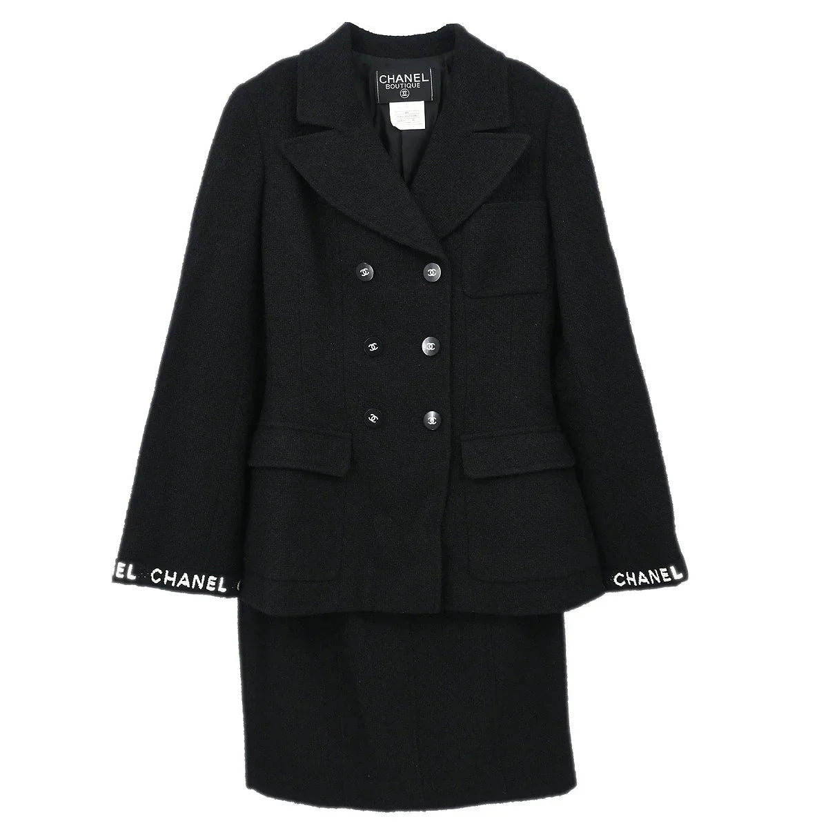 Chanel 1995 Setup Suit Jacket Skirt Black #36