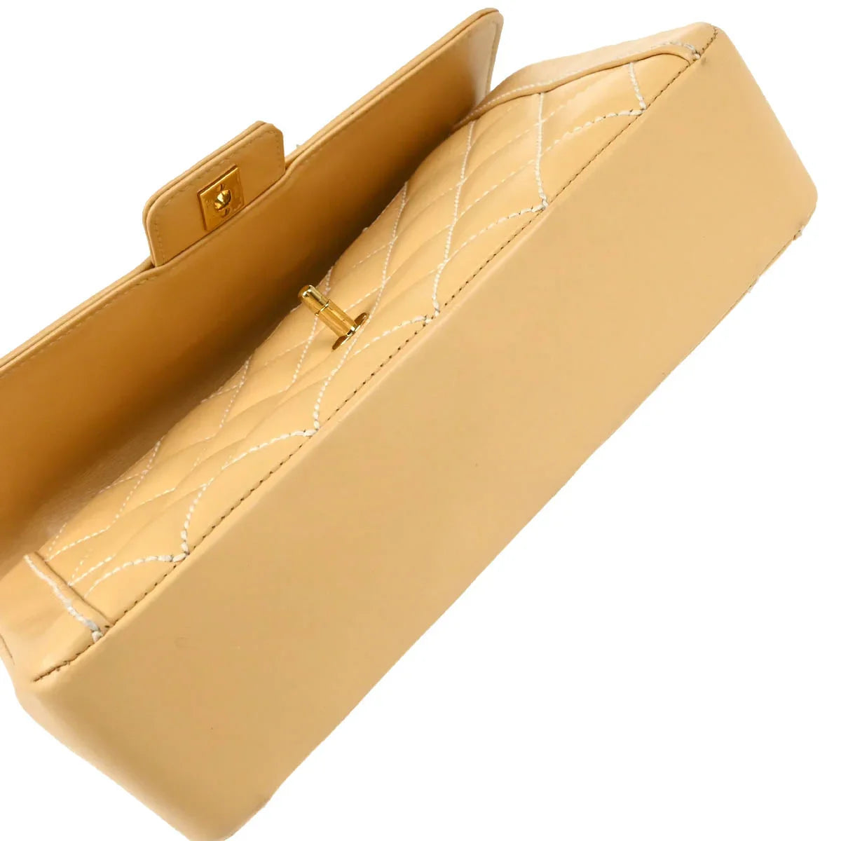Chanel 2004-2005 Beige Calfskin Wild Stitch Handbag