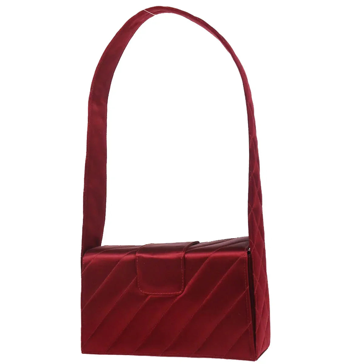 Chanel 1991-1994 Bordeaux Satin Handbag
