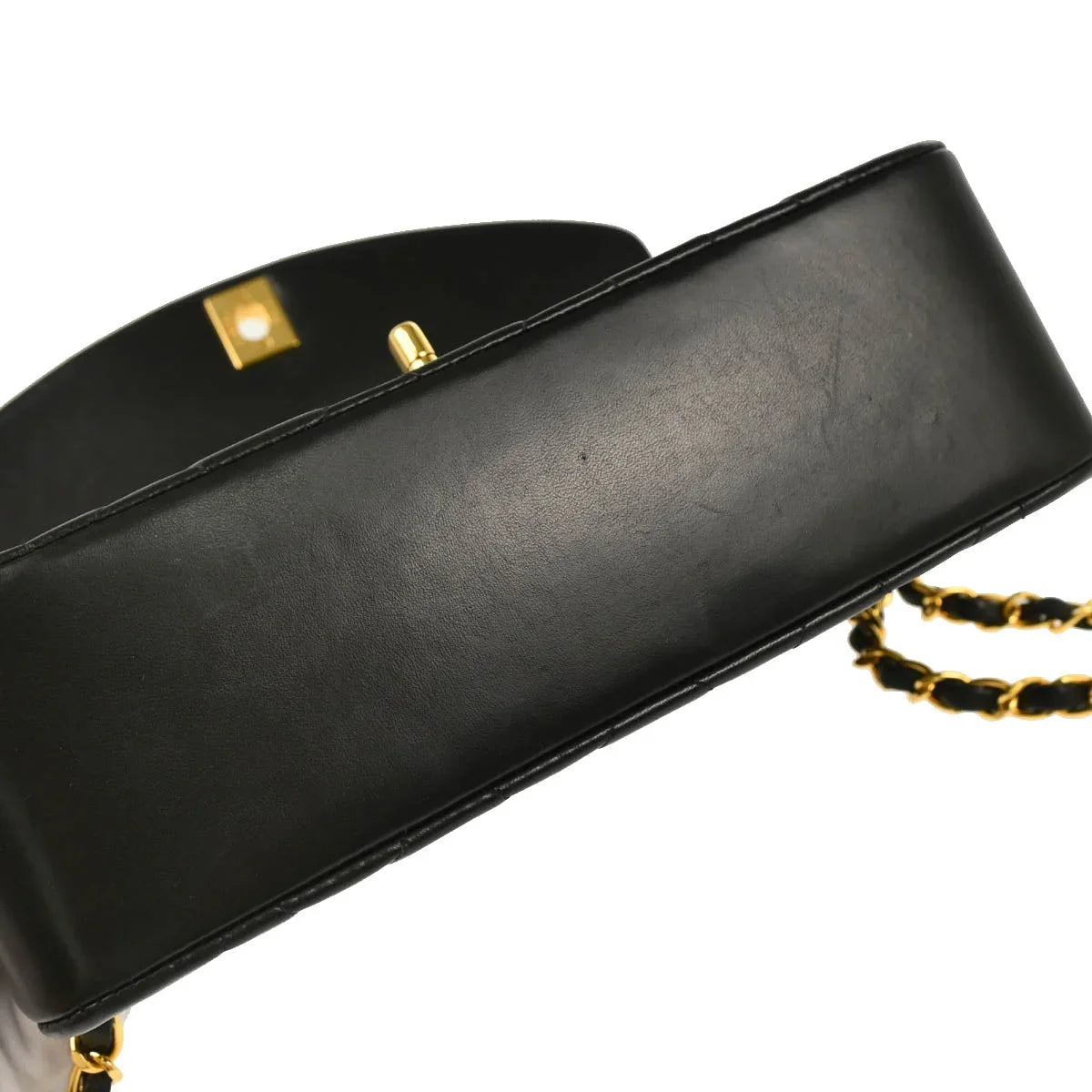 Chanel 1991-1994 Black Lambskin Small Diana Shoulder Bag