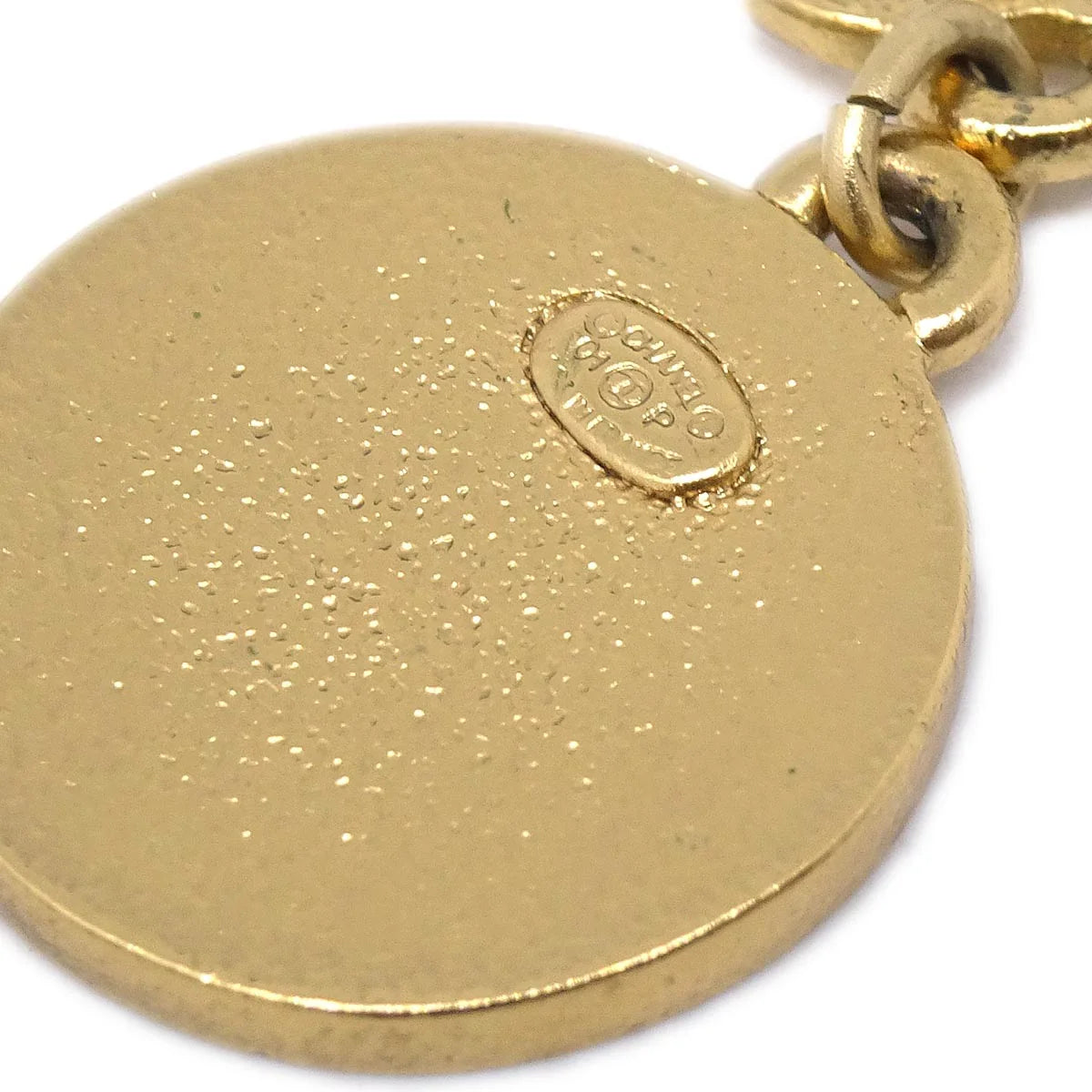 Chanel Button Star Dangle Piercing Earrings Gold Red 01P