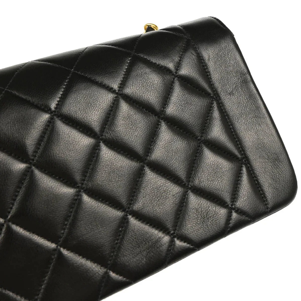 Chanel 1991-1994 Black Lambskin Small Diana Shoulder Bag