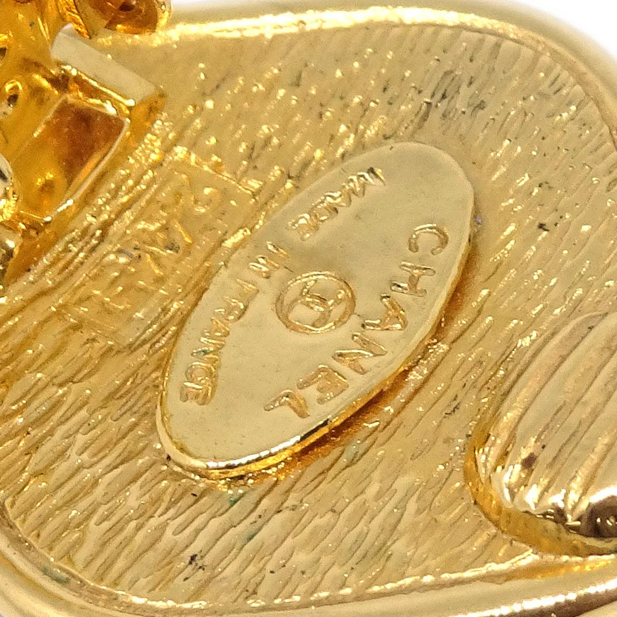 Chanel Rhombus Earrings Clip-On Gold 2441