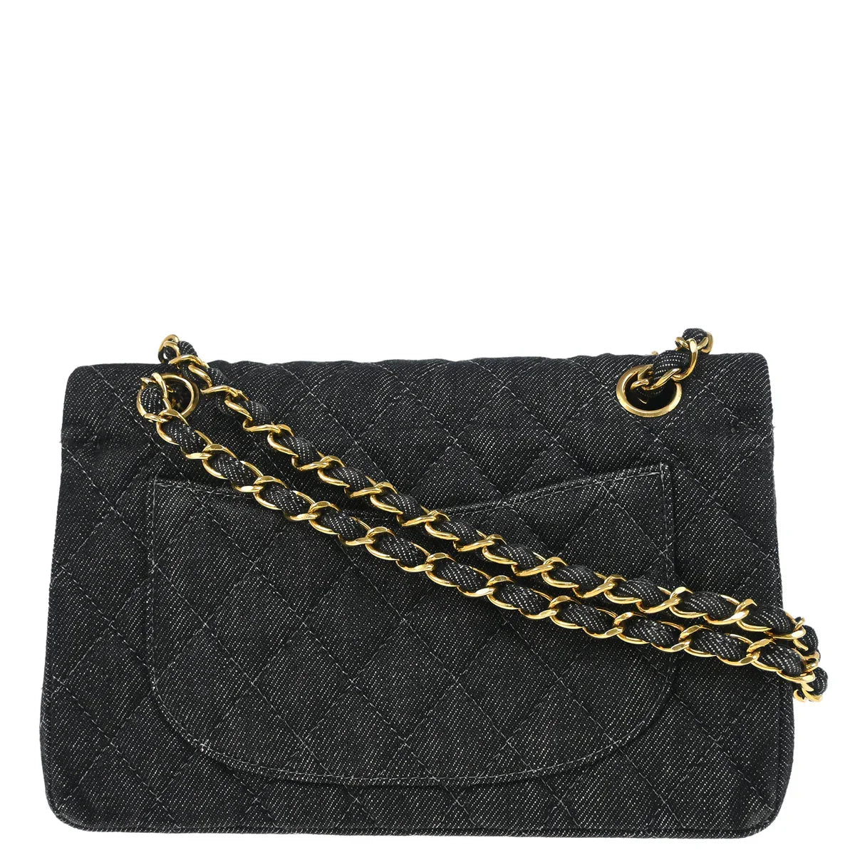 Chanel 1997-1999 Indigo Denim Small Classic Double Flap Shoulder Bag